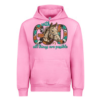 Fuchsia Pink with god all things are possible with horse bbs Urban Hoodie - BundleAndBundleShop