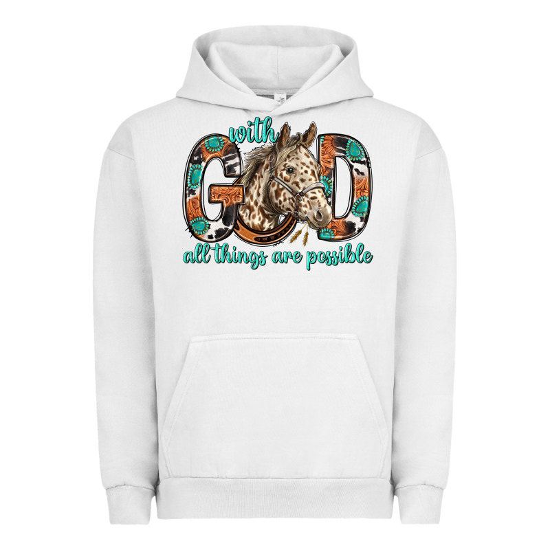 With God All Things Are Possible With Horse Bbs Urban Hoodie by BundleAndBundleShop | Teevron