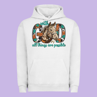 With God All Things Are Possible With Horse Bbs Urban Hoodie Designed By Bundleandbundleshop