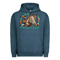 Pigment Midnight Navy with god all things are possible with horse bbs Urban Hoodie - BundleAndBundleShop
