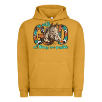 Pigment Peanut Butter with god all things are possible with horse bbs Urban Hoodie - BundleAndBundleShop