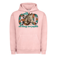 Pigment Salmon with god all things are possible with horse bbs Urban Hoodie - BundleAndBundleShop