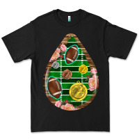 Black american football and western roses teardrop Premium Tee - BundleAndBundleShop