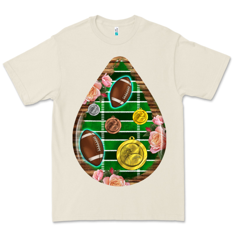 American Football And Western Roses Teardrop Premium Tee by BundleAndBundleShop | Teevron