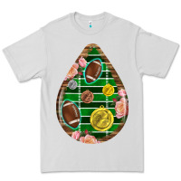 Dove Grey american football and western roses teardrop Premium Tee - BundleAndBundleShop