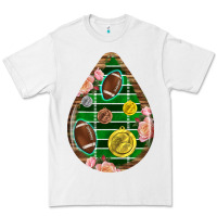 White american football and western roses teardrop Premium Tee - BundleAndBundleShop