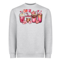 Heather Grey valentines day coffee cups Heavyweight Sweatshirt - MaliasSmallBusiness