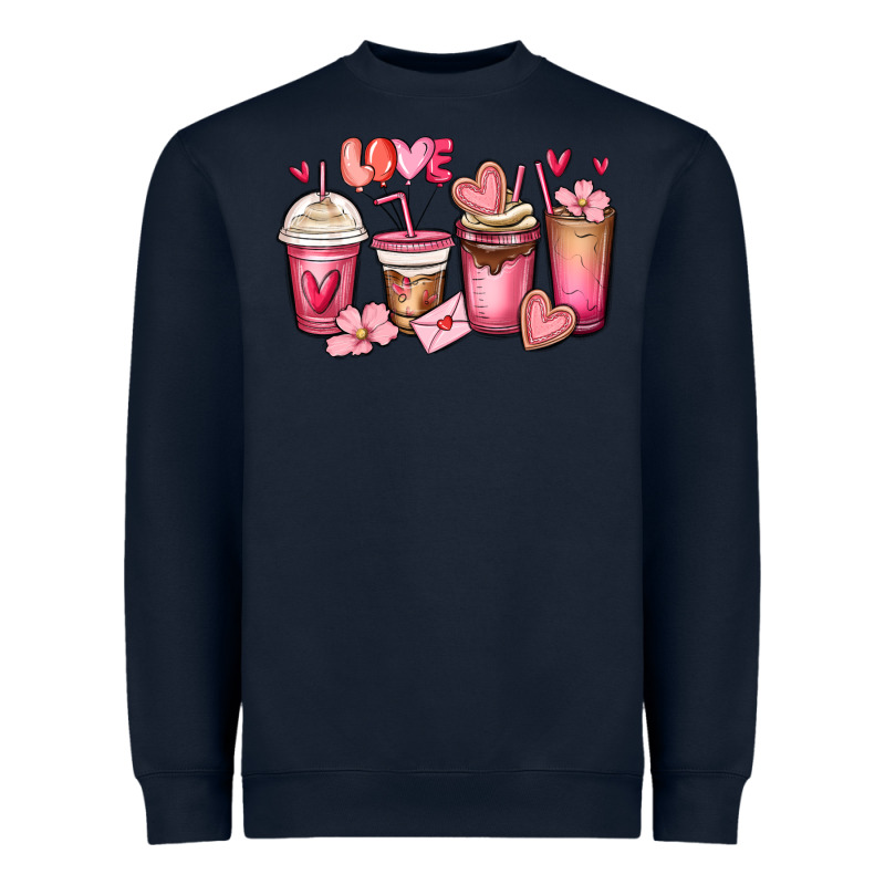Valentines Day Coffee Cups Heavyweight Sweatshirt by MaliasSmallBusiness | Teevron