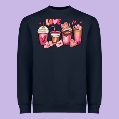 Valentines Day Coffee Cups Heavyweight Sweatshirt Designed By Maliassmallbusiness