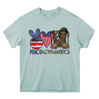 Arona peace love america Heavy Core Tee - CowhideDigitalArt