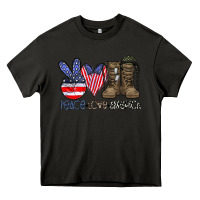 Asphalt peace love america Heavy Core Tee - CowhideDigitalArt