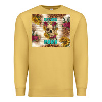Antique Gold badass mama with flowers Premium Sweatshirt - TumblerDesignByShophia
