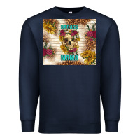 Navy badass mama with flowers Premium Sweatshirt - TumblerDesignByShophia