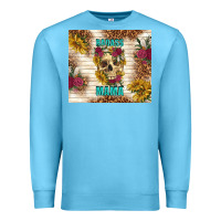 Ocean Blue badass mama with flowers Premium Sweatshirt - TumblerDesignByShophia
