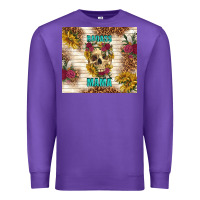 Purple badass mama with flowers Premium Sweatshirt - TumblerDesignByShophia
