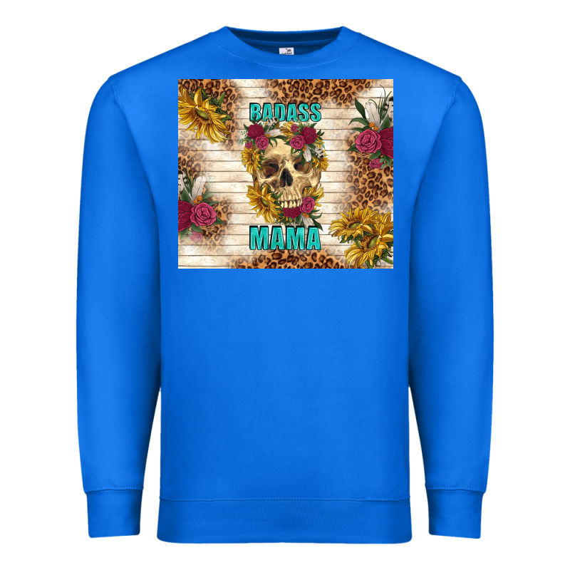 Badass Mama With Flowers Premium Sweatshirt by TumblerDesignByShophia | Teevron