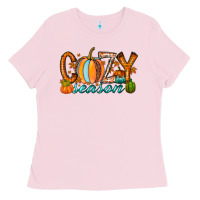 Bubblegum Pink cozy season Ladies Tee - RacoonDesign