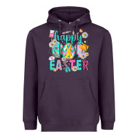 Plum Happy Easter Egg Nurse Heavyweight Hoodie - HowdyJamesFarm