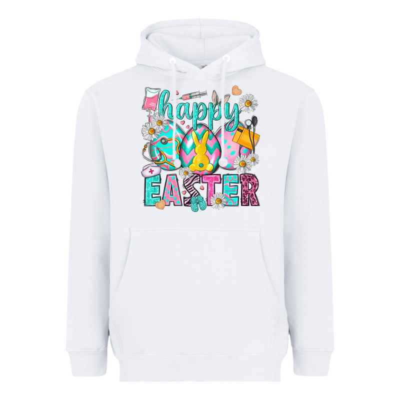 Happy Easter Egg Nurse Heavyweight Hoodie by HowdyJamesFarm | Teevron