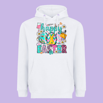 Happy Easter Egg Nurse Heavyweight Hoodie Designed By Howdyjamesfarm