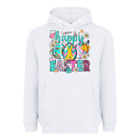 White Happy Easter Egg Nurse Heavyweight Hoodie - HowdyJamesFarm