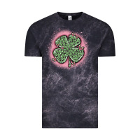 Cloud Black leopard shamrocks with hearts Vintage Tee - MaliasSmallBusiness