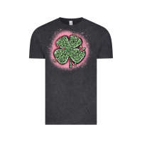 Vintage Black leopard shamrocks with hearts Vintage Tee - MaliasSmallBusiness