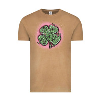 Vintage Camel leopard shamrocks with hearts Vintage Tee - MaliasSmallBusiness