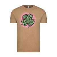 Vintage Coffee leopard shamrocks with hearts Vintage Tee - MaliasSmallBusiness