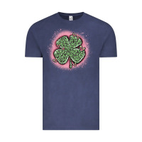 Vintage Denim leopard shamrocks with hearts Vintage Tee - MaliasSmallBusiness