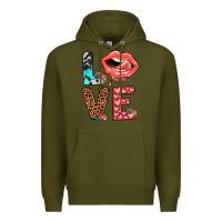 Army Green valentines love Premium Hoodie - JahusDesignShop
