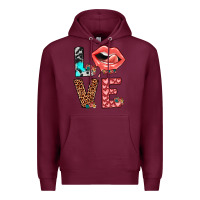 Burgundy valentines love Premium Hoodie - JahusDesignShop
