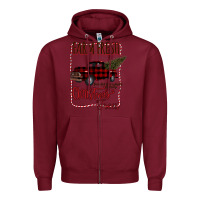 Burgundy Farm Fresh Christmas Zipper Hoodie - Bettercallsaul
