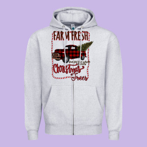 Farm Fresh Christmas Zipper Hoodie Designed By Bettercallsaul