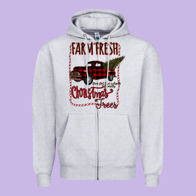 Farm Fresh Christmas Zipper Hoodie Designed By Bettercallsaul
