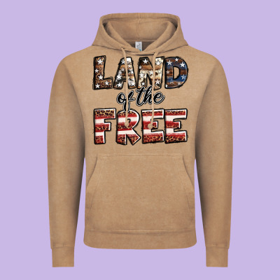 Land Of The Free America Western Pattern Vintage Hoodie Designed By Jasminsmagicworld
