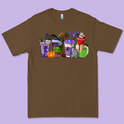 Halloween Coffee Cups Premium Tee Designed By Adodesignshop
