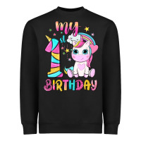 Black my 1 st birthday with little cute unicorn Heavyweight Sweatshirt - NancyCooperArtShop