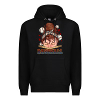 Black Messy bun Baseball Premium Hoodie - HowdyJamesFarm