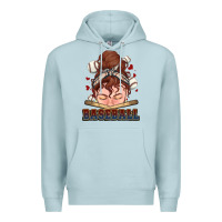 Blue Mist Messy bun Baseball Premium Hoodie - HowdyJamesFarm