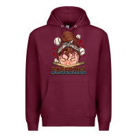 Burgundy Messy bun Baseball Premium Hoodie - HowdyJamesFarm