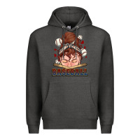 Charcoal Heather Messy bun Baseball Premium Hoodie - HowdyJamesFarm