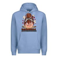 Colony Blue Messy bun Baseball Premium Hoodie - HowdyJamesFarm