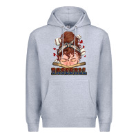 Heather Grey Messy bun Baseball Premium Hoodie - HowdyJamesFarm