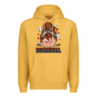 Mustard Messy bun Baseball Premium Hoodie - HowdyJamesFarm