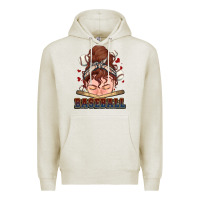 Oatmeal Heather Messy bun Baseball Premium Hoodie - HowdyJamesFarm