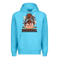 Ocean Blue Messy bun Baseball Premium Hoodie - HowdyJamesFarm
