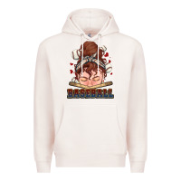 Pale Pink Messy bun Baseball Premium Hoodie - HowdyJamesFarm