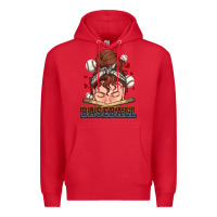 Red Messy bun Baseball Premium Hoodie - HowdyJamesFarm