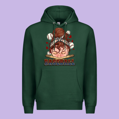 Messy Bun Baseball Premium Hoodie Designed By Howdyjamesfarm
